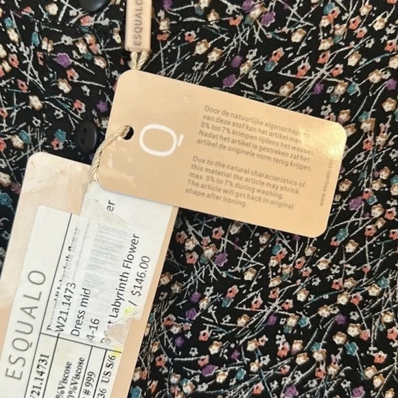 NWT Esqualo Labyrinth floral print dress sz 6 - Picture 5 of 9